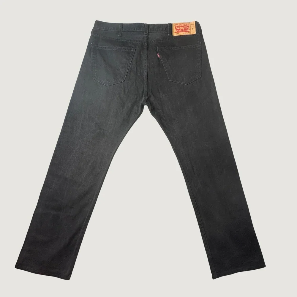 Levis 501 Jeans Mens 38x32 Black Original Fit Button Fly Straight Leg Denim
